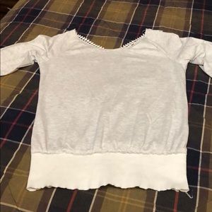 Grey sweater with lace back design